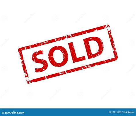 Sold Sign Sticker Stamp Vector Texture Stock Vector Illustration Of