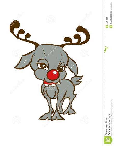 Sweet Cute Reindeer Smiling Standing Face To Face In