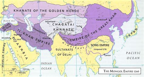Map Mongol Empire 1260 Planer Golden Horde China Map Cradle Of