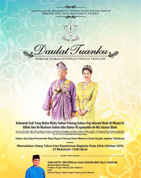 30 julai hingga 1 ogos (jumaat hingga ahad). Khabar Pahang: Sultan Pahang; Raja Pemerintah berjiwa ...