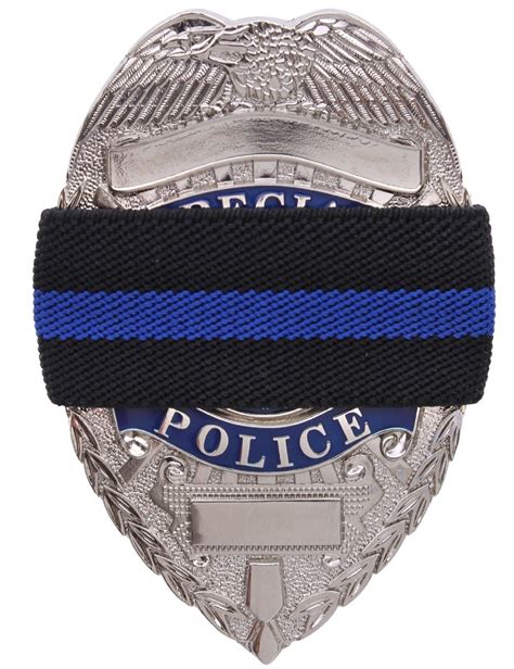 Thin Blue Line Mourning Band Black Elastic Tbl Police Support Badge