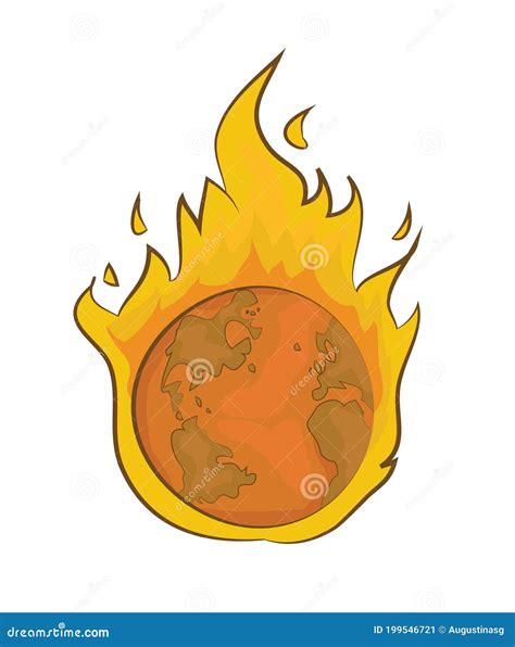Burning Earth Globe Stock Illustration Illustration Of Vector 199546721