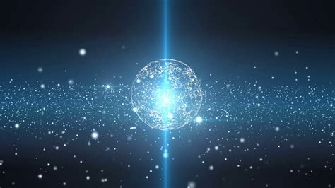 Plexus Sphere In A 3d Particles Field Flickering Light