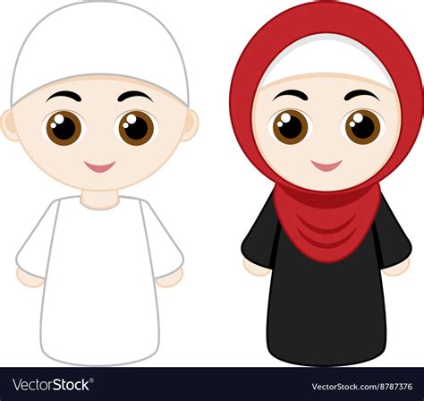 Cartoon Muslim Couple Royalty Free Vector Image