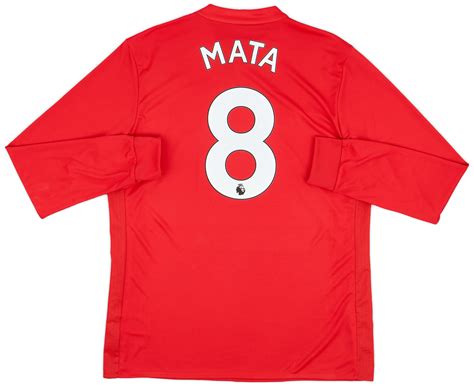 2017-18 Manchester United Home L/S Shirt Mata #8 (L)