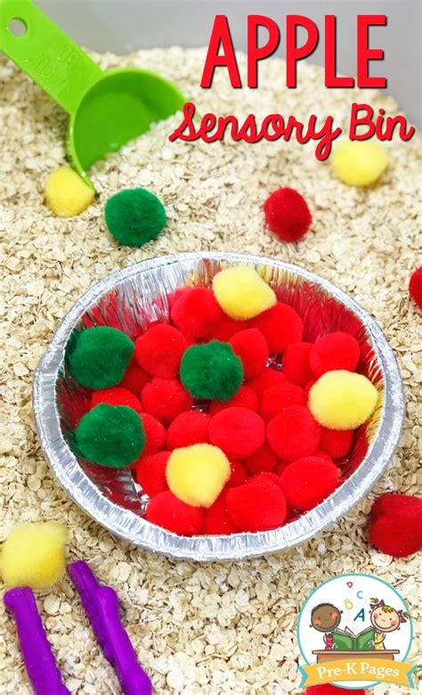 Oatmeal Apple Sensory Bin Fall Sensory Bin, Toddler Sensory Bins