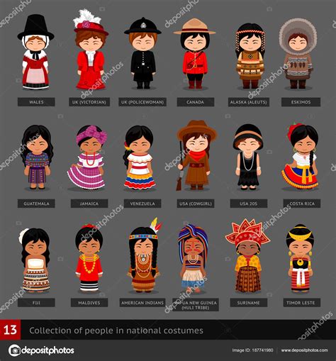Girls In National Costumes Stock Vector By Arizona Dream