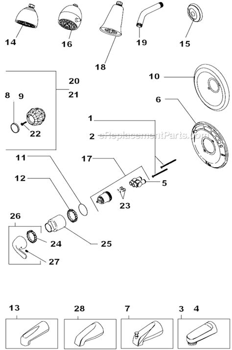 How to fix a leaking delta 1400 series tub / shower faucet by replacing the cartridge. Delta Faucet T13120 Parts List and Diagram ...