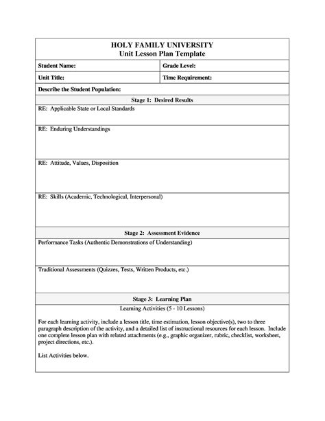 39 Best Unit Plan Templates Word Pdf Templatelab