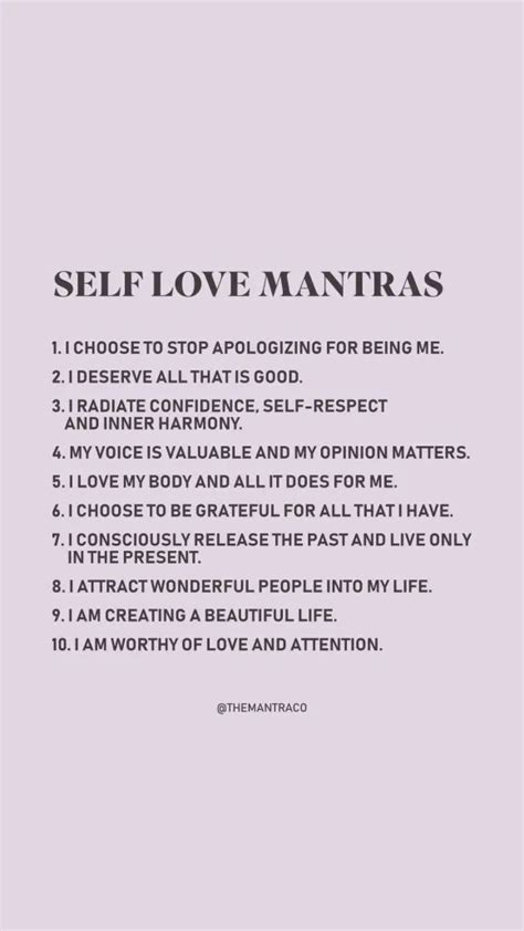 Self Love Mantras The Mantra Co Positive Self Affirmations