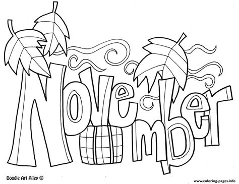 November Month Coloring Pages Printable