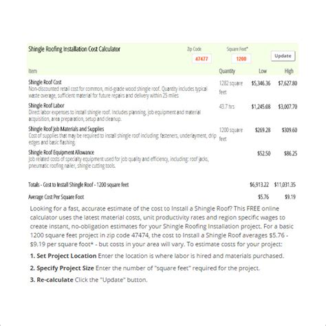 Here are such free printable roofing contract estimate templates which you can download for free and use it as per your need. 10+ Roofing Estimate Templates - PDF, DOC - Free Templates