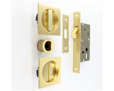 Square Design Bathroom Hook Lock For Sliding Pocket Doors With Turn