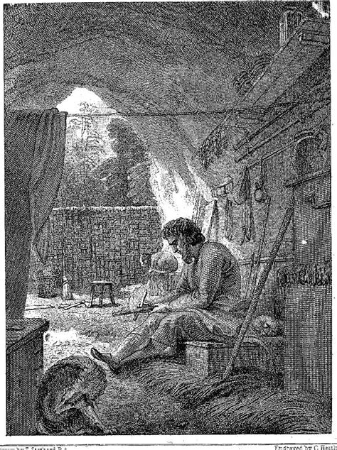 Crusoe Writing His Journal For Daniel Defoes Adventures Of Robinson Crusoe 1863 64