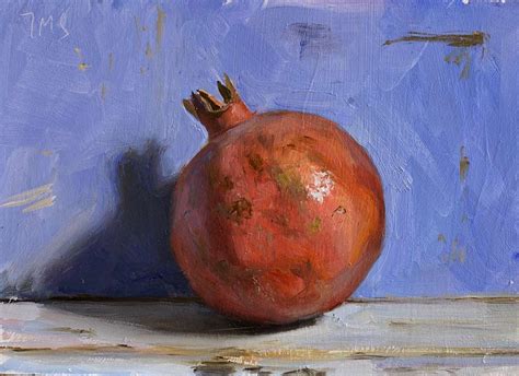 Daily Paintings Pomegranate On A Blue Background Postcard From Provence