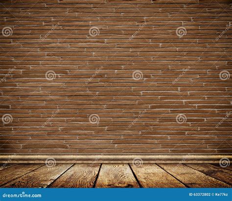 Brick Wall And Wooden Floor Stock Photo Image Of Vintage Flat 63372802