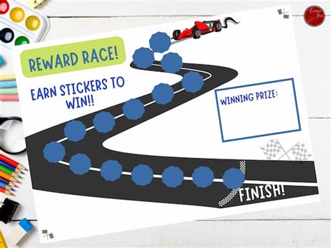 Reward Chart Race Track Printable Etsy