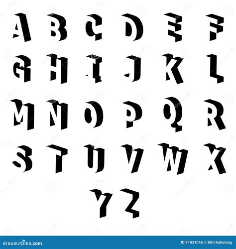 Shadow Of Set English Alphabet Stock Vector Illustration Of Typeset