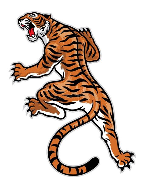Classic Tattoo Pose Of Tiger Stock Vector Image 53059177