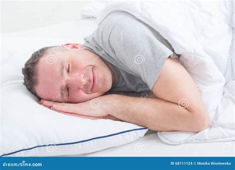 Man Peacefully Sleeping Stock Photo Image Of Good Lying 68111124