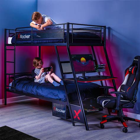X Rocker Armada Gaming Bunk Bed With Desk Sleeps 2