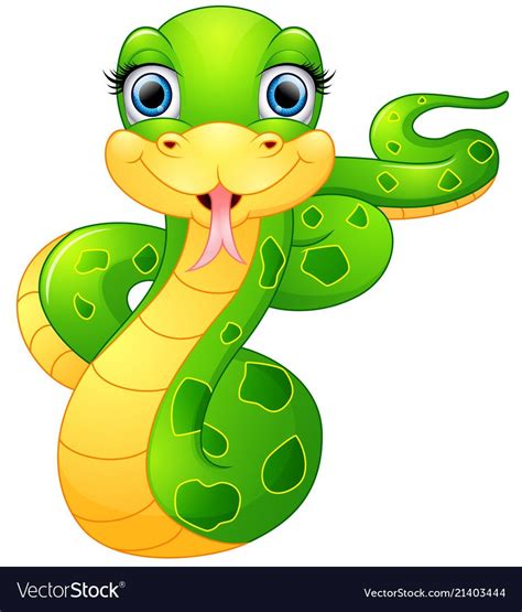 Snakes are legless reptiles with scaly tubular bodies tapering toward the tail, lidless eyes, and venomous fangs. illustration of Happy green snake cartoon. Download a Free ...