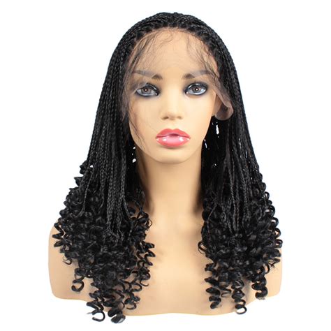 20inch Braided Box Braids Wig With Baby Hair Synthetic Lace Front Wig