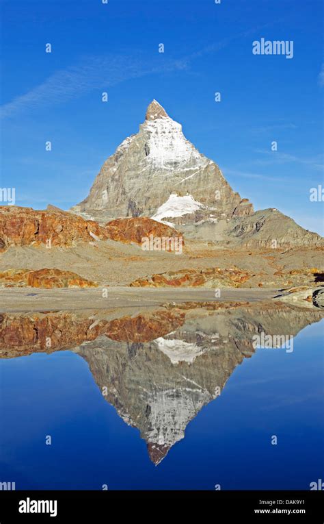 The Matterhorn 4478m Zermatt Swiss Alps Switzerland Europe Stock