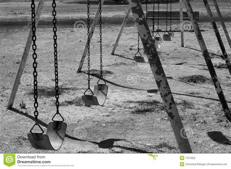 Black And White Swing Set Stock Photo Image Of Kids