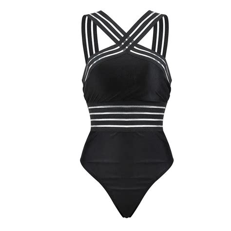 women one piece bandage push up monokini bikiniswimwear swimsuit bathing suit in body suits from