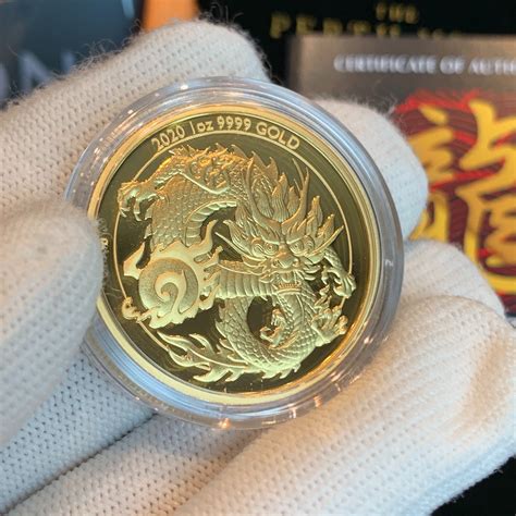 2020 1 Oz Australia Gold Dragon 9999 Gold Proof Coin Gold Dragon
