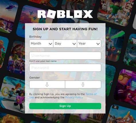 Roblox Sign Up Form Roblox Sign Up Roblox What Is Roblox