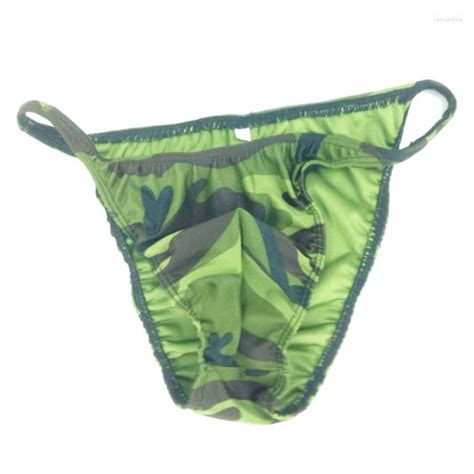 Calzoncillos Venta De Ropa Interior Sexy Para Hombres U Convex Camuflaje Sedoso Bikini