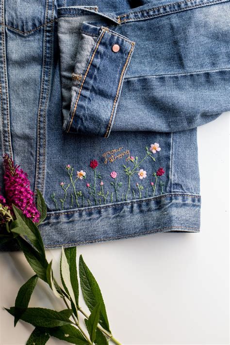 make a fabulous diy embellished jean jacket flax and twine diy denim jacket embroidery jeans