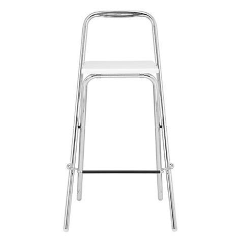With a 10mm tempered glass surface sitting atop stainless steel legs, this minimalist desk has a clean, futuristic look. House by John Lewis Verona Folding Bar Chair, White | House by john lewis, Bar chairs, Small ...