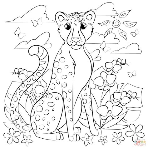 Cheetah Coloring Page Free Printable Coloring Pages