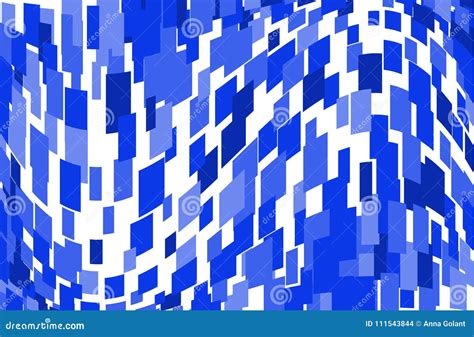 Abstract Geometric Pattern With Squares Rectangles Blue Color Vector