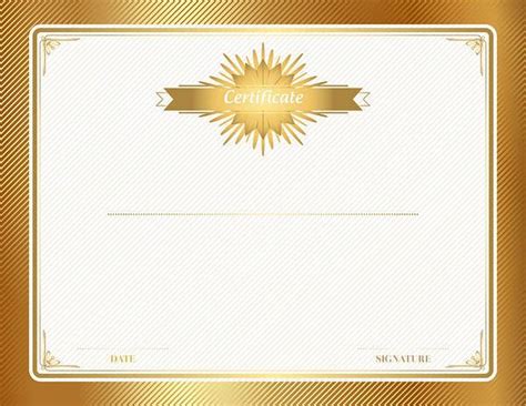 Gold Certificate Template Clip Art Blank Certificate Template