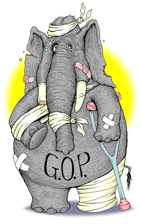 Gop Elephant Beat Up Image Republican Elephant Color Cartoon