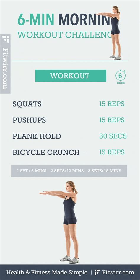 6 Min Morning Workout Routine To Get In Shape Fitwirr Quick Morning