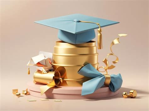 Premium Ai Image Milestone Achieved 3d Graduation Of University