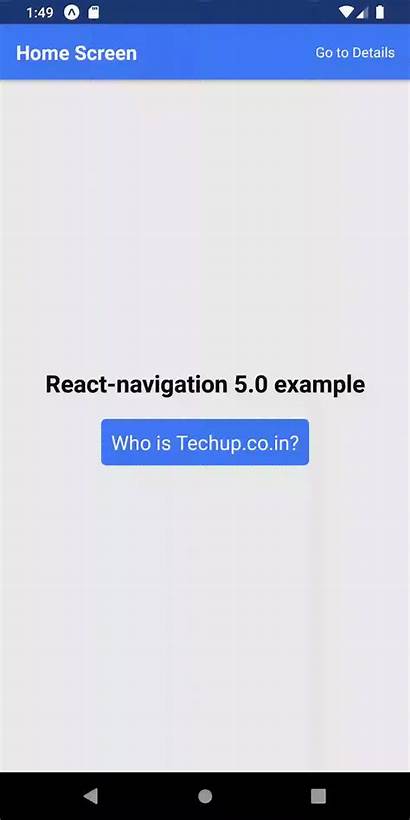 React Navigation Header Native Techup Onpress