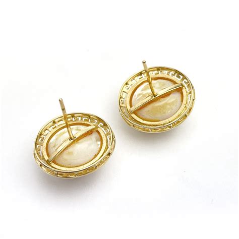 14k Gold And Mother Of Pearl Earrings