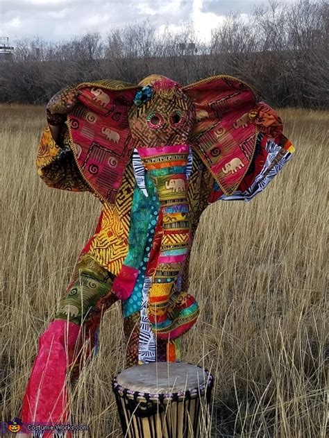 Enlarge and trace the patterns onto paper and cut out. Vibrant African Elephant Costume | DIY Costumes Under $45