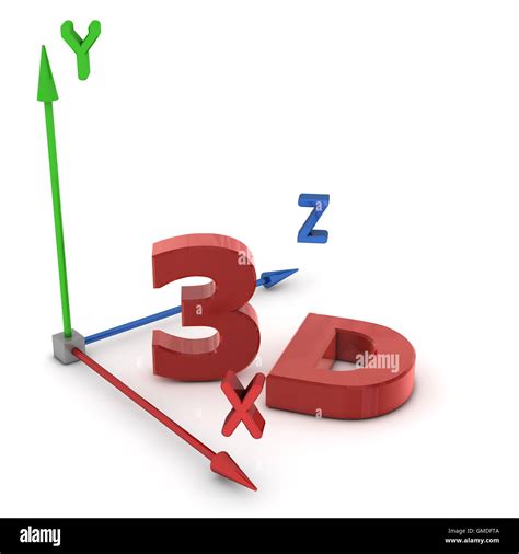 rojo 3d y el espacio del sistema de coordenadas xyz fotografía de stock alamy