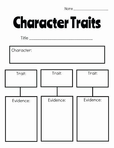 Character Traits Worksheet 2nd Grade Character Sketch Template