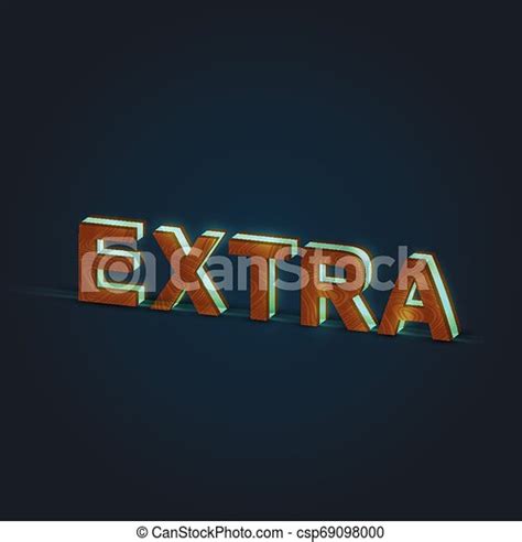 Extra Realistic Illustration Of A Word Made By Wood And Glowing