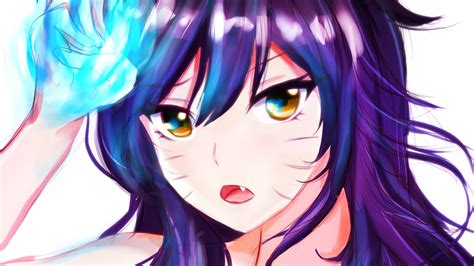 Purple Haired Anime Female Character Manga Ahri League Of Legends