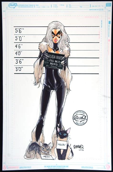 Humberto Ramos Black Cat Commission In Keith Es Original Comic Art