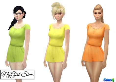 Romper With Open Back And Chain At Nygirl Sims Sims 4 Updates